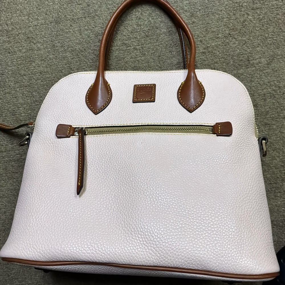 GUC Dooney & Bourke Pebble Grain Leather Domed Satchel, Color Pale Pink